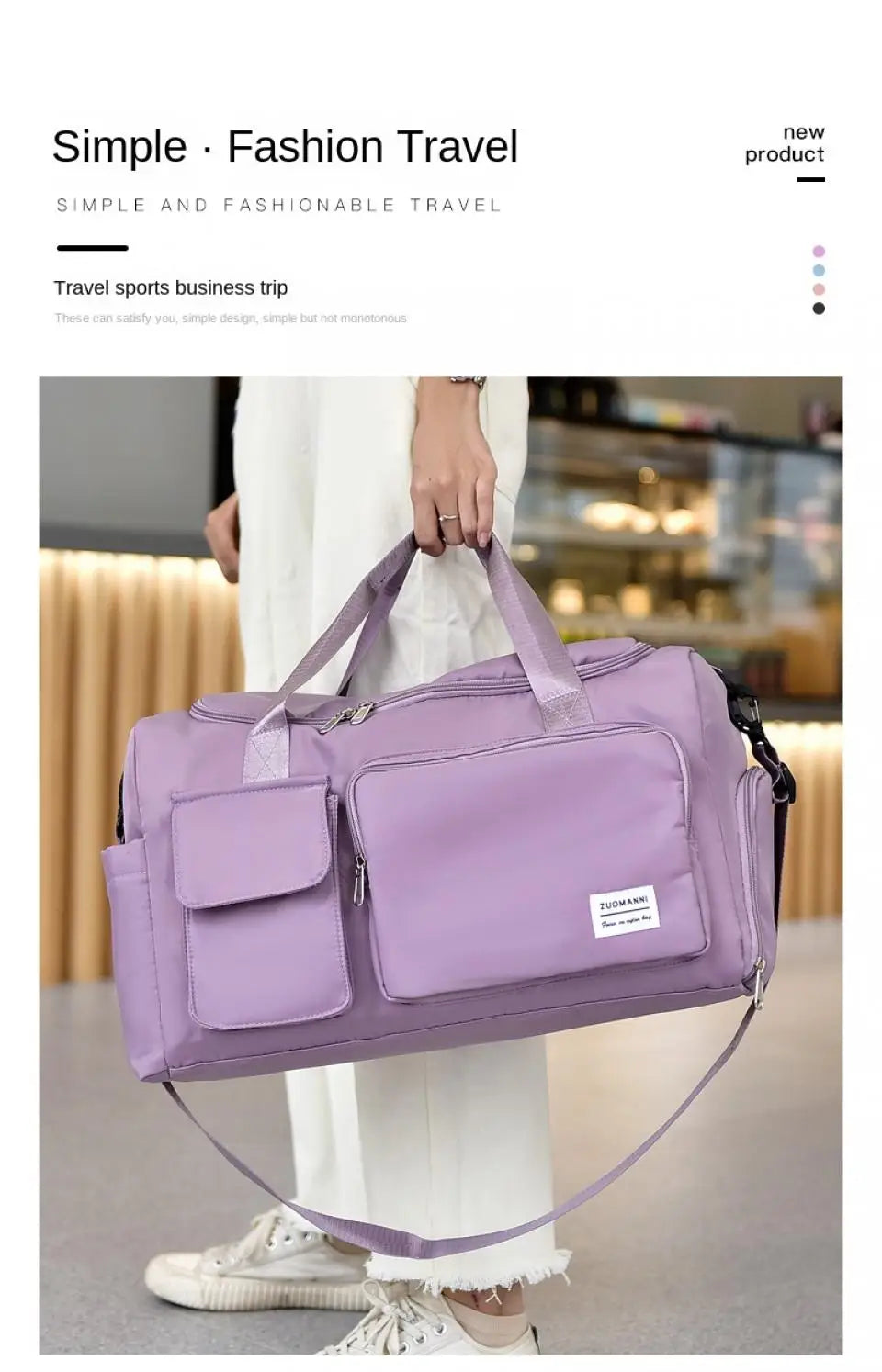 Large Capacity Weekender Overnight Duffle Bag