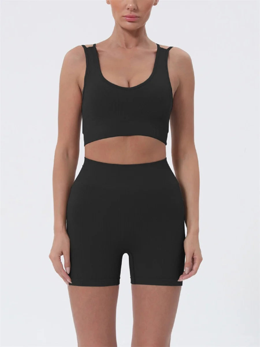 Women’s Summer Sleeveless Crop Top & Shorts Set
