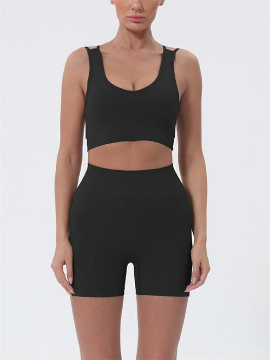 Women’s Summer Sleeveless Crop Top & Shorts Set