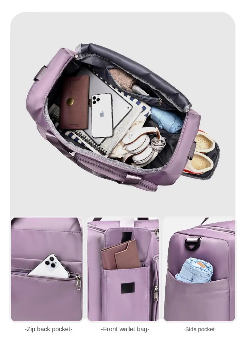 Large Capacity Weekender Overnight Duffle Bag