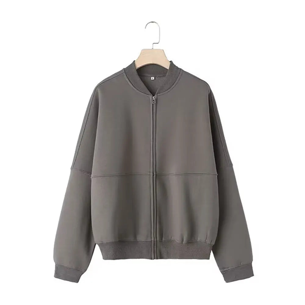 TRAFZA  Fall 2-Piece Bomber Jacket And Wide Leg Pants