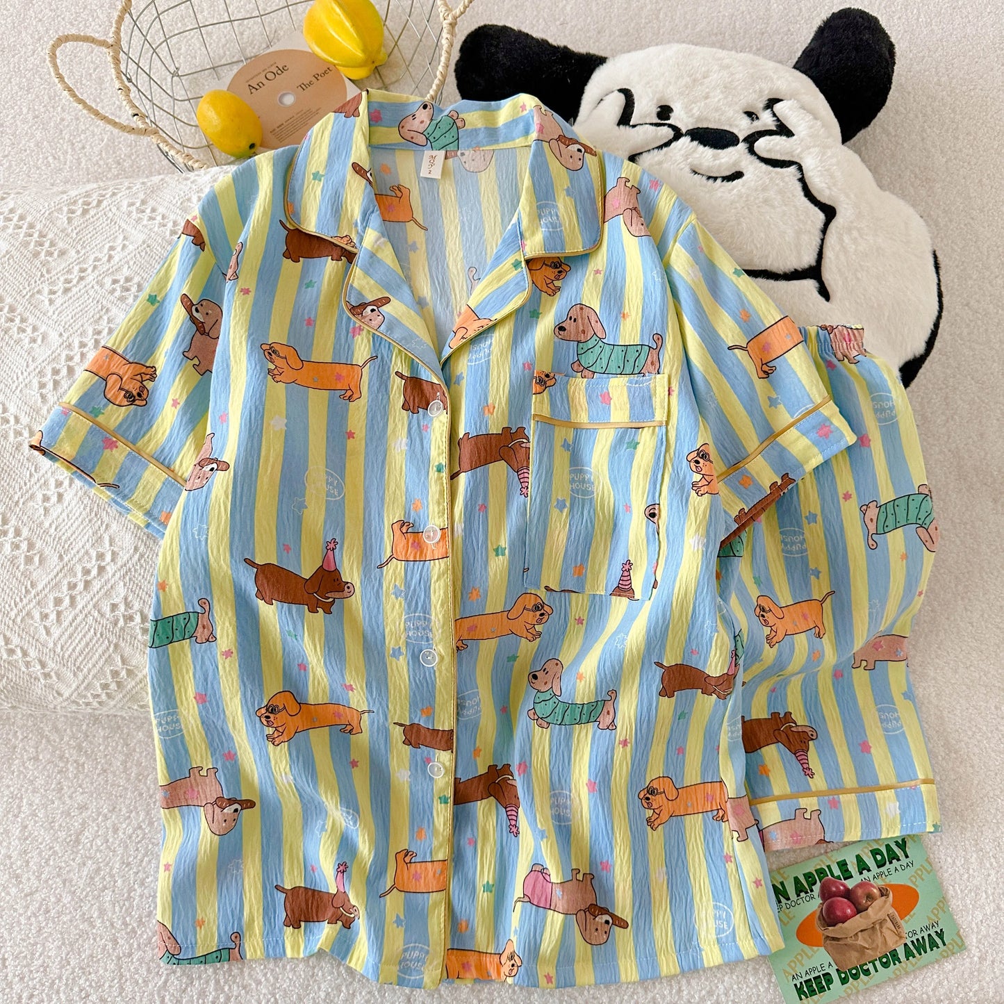 Cotton Pajama Set Top and Shorts