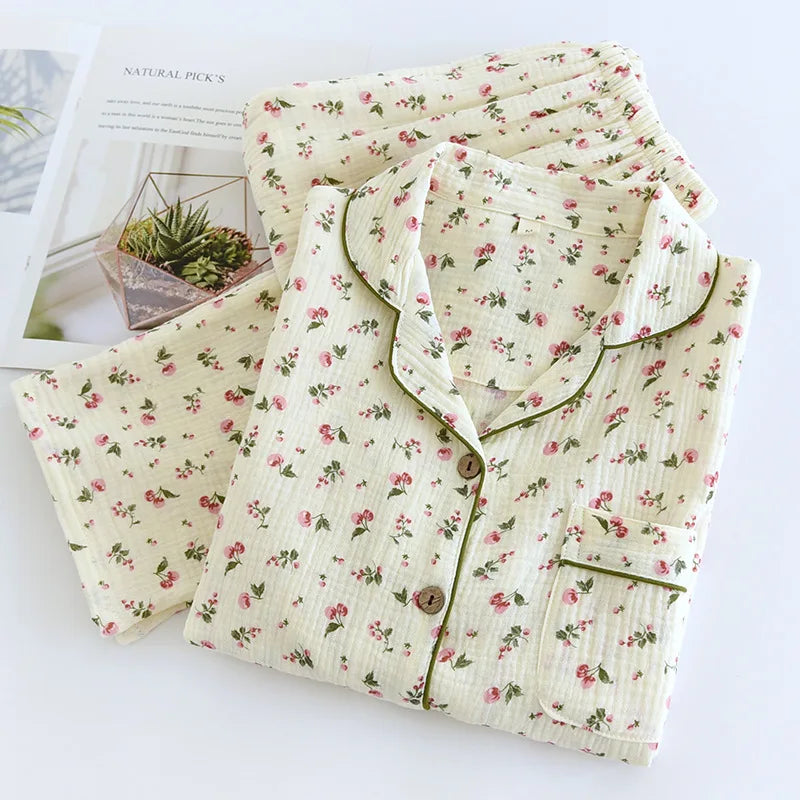 2025 Pajama Set 100% Cotton Crepe