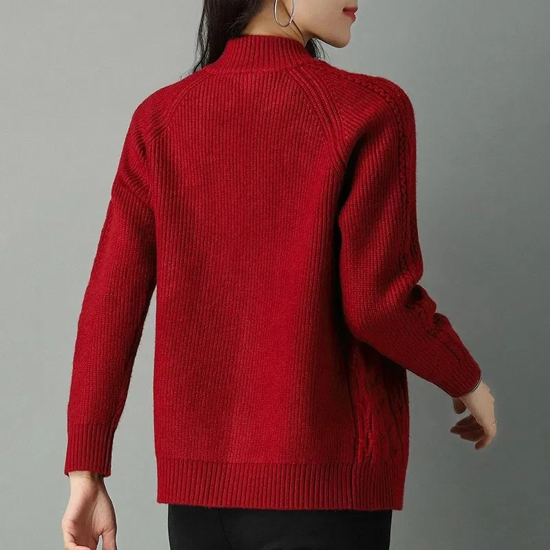 Zipper Knitted Cardigan Sweater