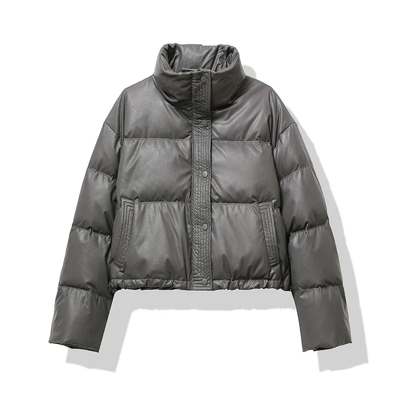 Mock Neck Casual Down Jacket