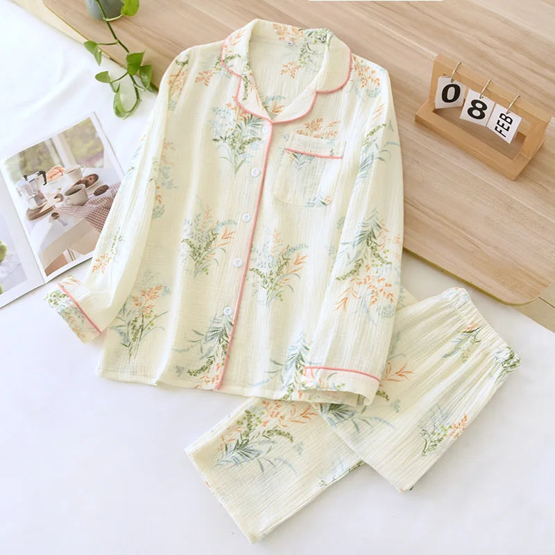 2025 Pajama Set 100% Cotton Crepe