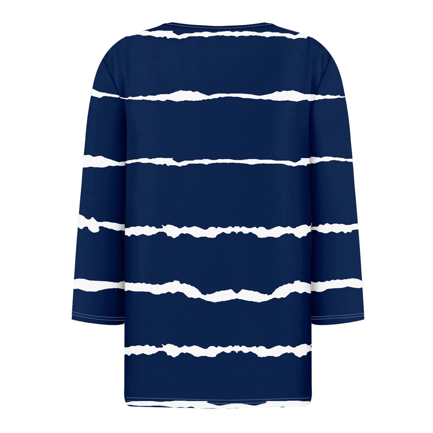 Casual V-Neck Top With 3/4 Sleeve