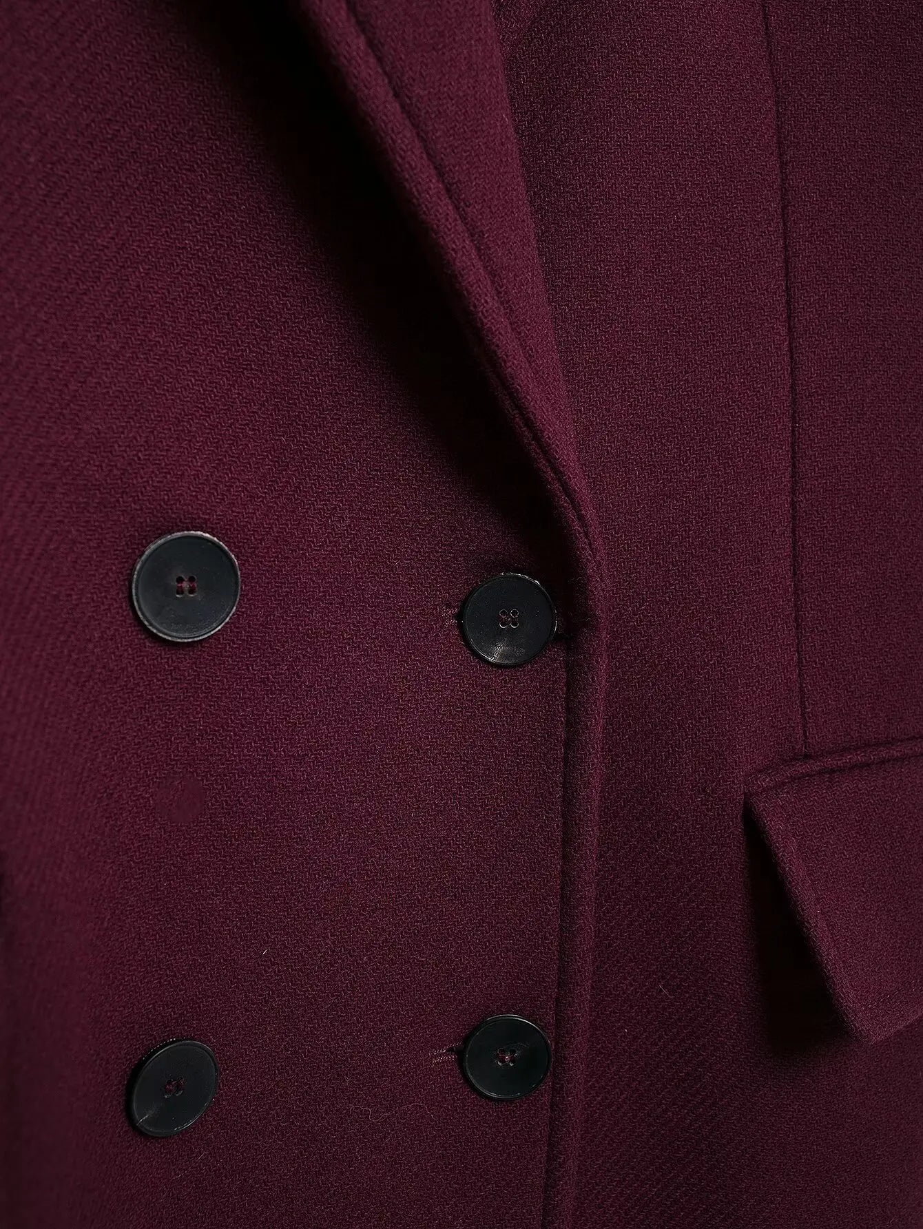 TRAFZA  Burgundy Woolen Coat