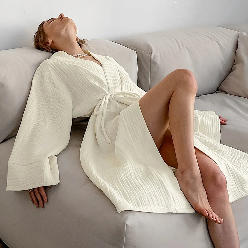 100% Cotton Women's Long Robe