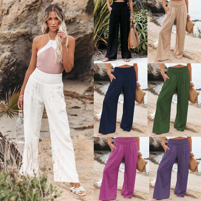 Women's casual pants with drawstring
