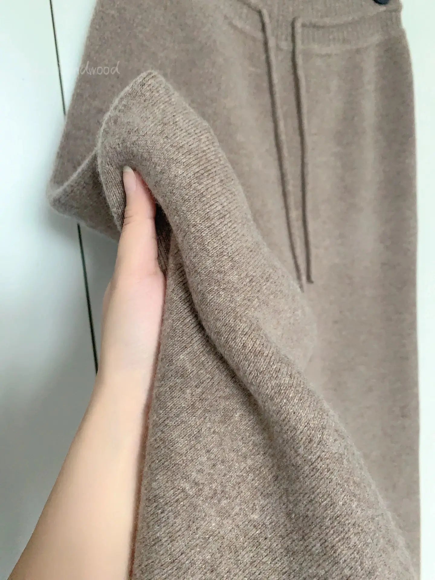 Wool Knitted Wide-leg Trousers