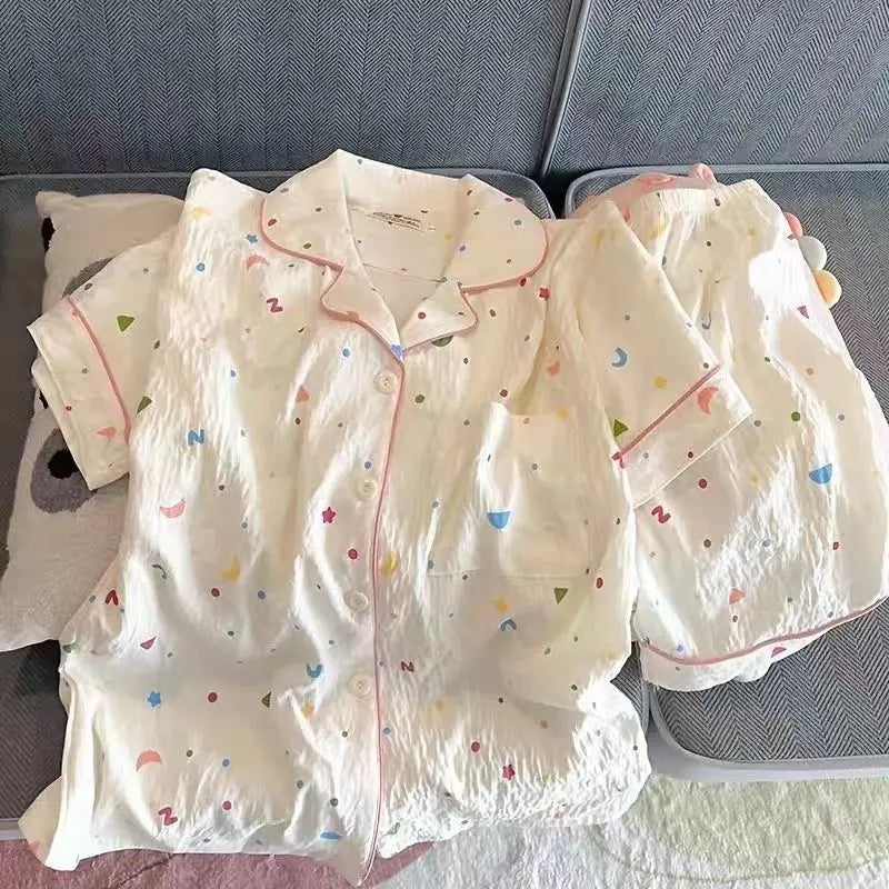 Cotton Pajama Set Top and Shorts