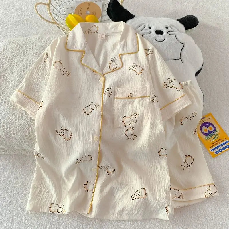 Cotton Pajama Set Top and Shorts