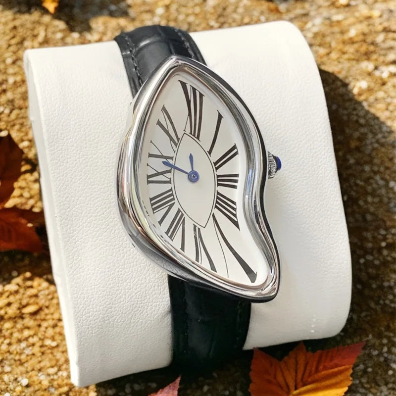 Medieval Alien Y2K Twist Quartz Leather Strap Watch