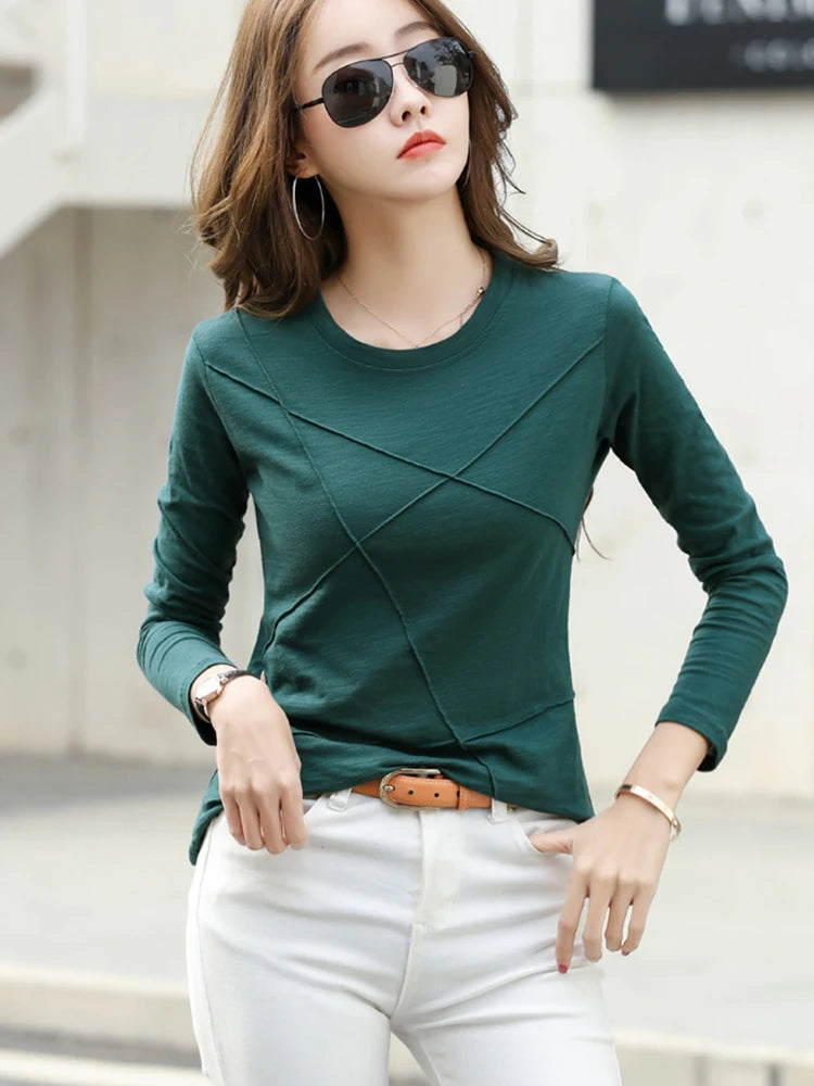 Long Sleeve Women Bamboo Cotton Top