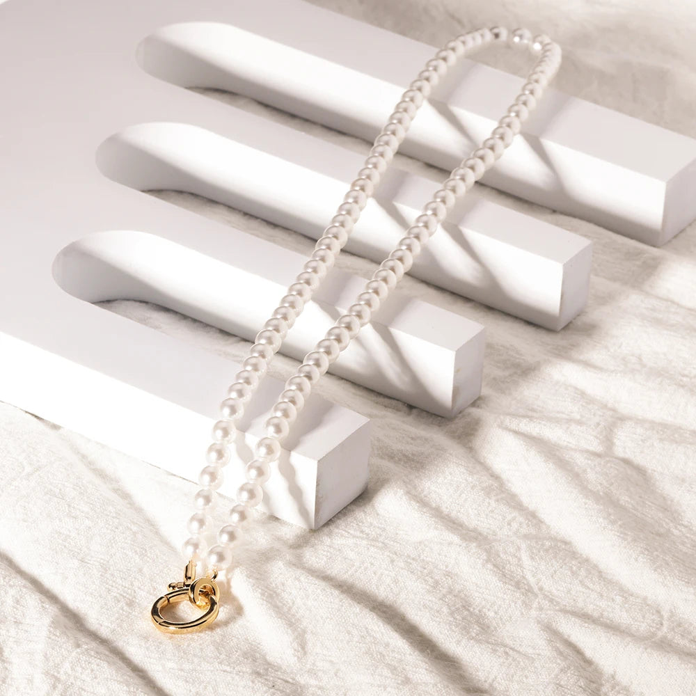 18K Gold Plated Freshwater Pearl Beaded Choker Necklace