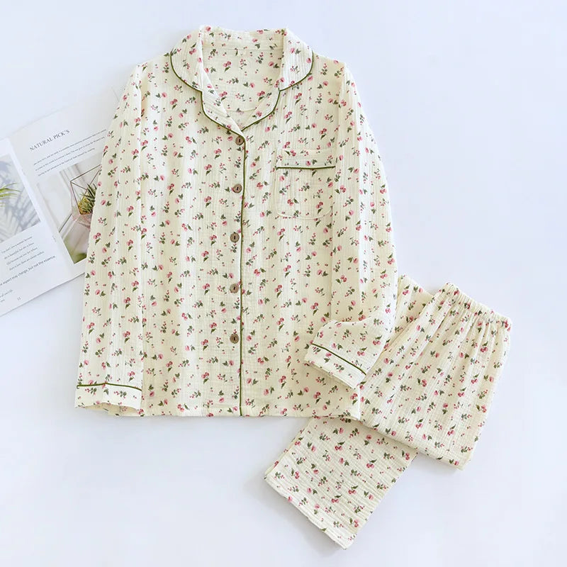 2025 Pajama Set 100% Cotton Crepe