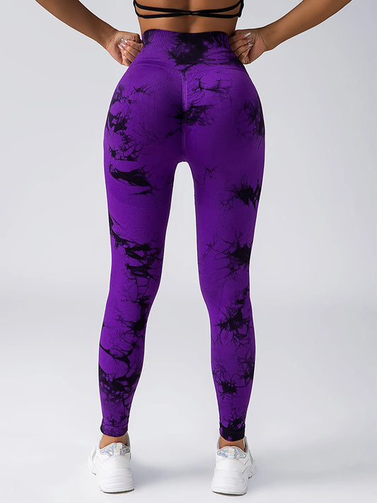 Women's tie dye seamless leggings