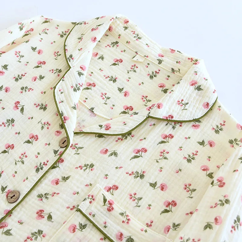 2025 Pajama Set 100% Cotton Crepe