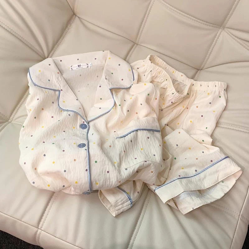 Cotton Pajama Set Top and Shorts