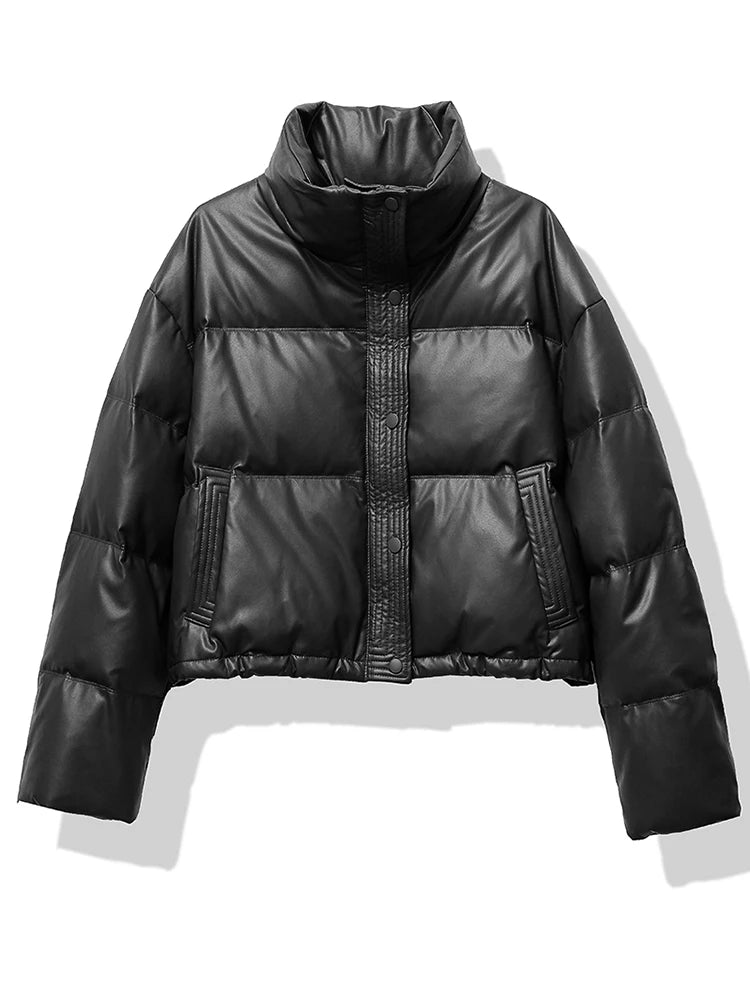 Mock Neck Casual Down Jacket