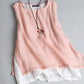 ZANZEA  Double Layer Sleeveless Tops