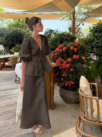 Bornladies 100% Cotton Shirt And Skirt Set