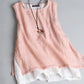 ZANZEA  Double Layer Sleeveless Tops