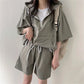 2 Pcs Sport Shorts & Three-quarter Sleeve Top
