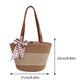 Women’s Large Straw Crochet Tote Bag with Zipper