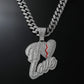 Love Heart Pendant with Cuban Hip-Hop Chain