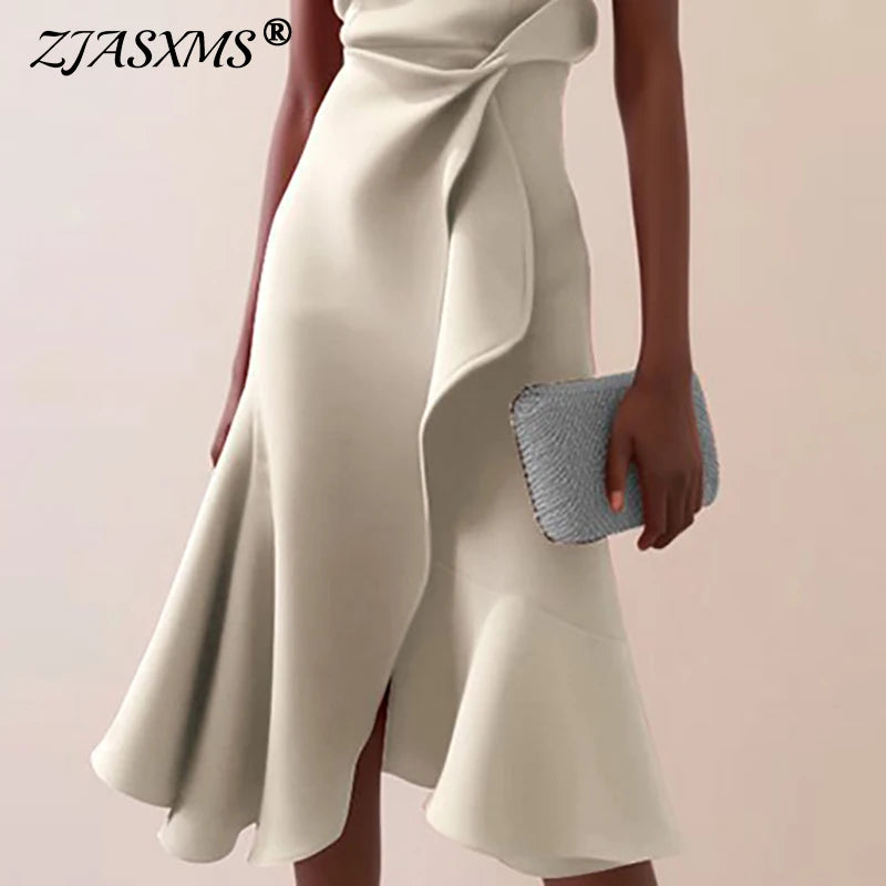 Sleeveless Knot Ruffle Dress