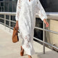 Abrini White Embroidery Lace Dress