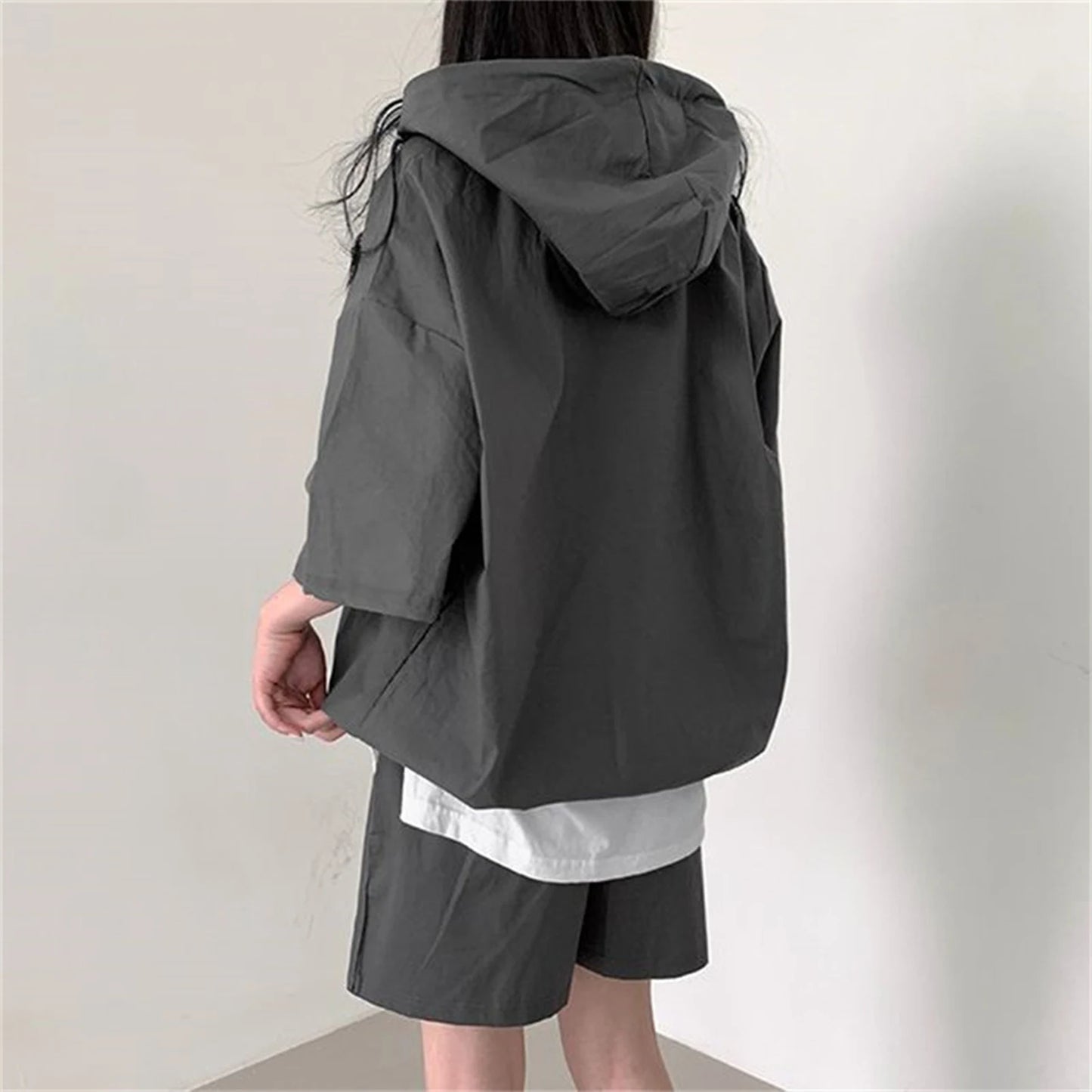 2 Pcs Sport Shorts & Three-quarter Sleeve Top