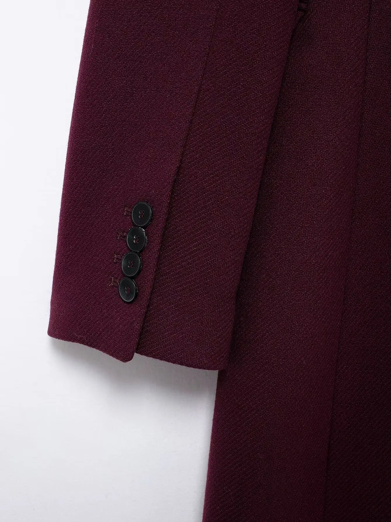 TRAFZA  Burgundy Woolen Coat