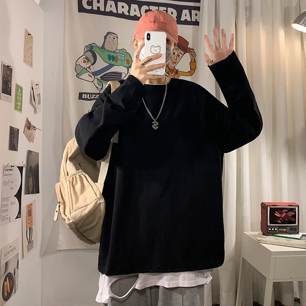 Cotton Long Sleeve Oversize Top