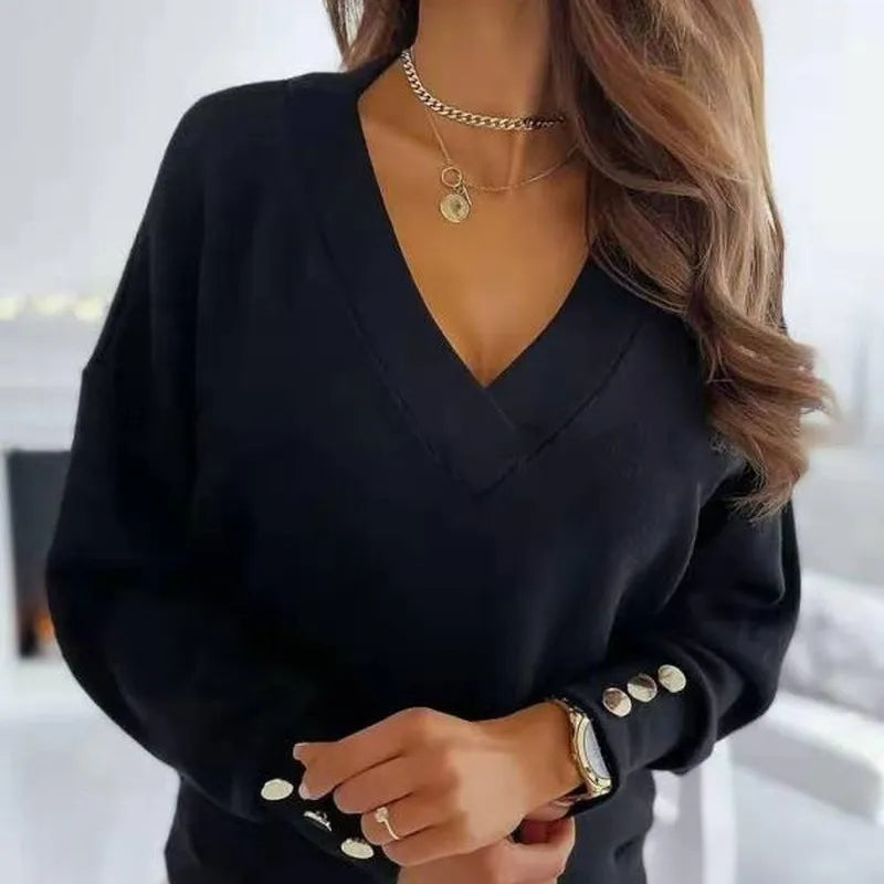 Long Sleeve V-neck Pullover Sweater