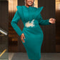 Elegant Long Sleeves with Lace Appliques Sheath