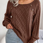 Casual Square Neck Long Sleeve Sweater