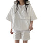 2 Pcs Sport Shorts & Three-quarter Sleeve Top