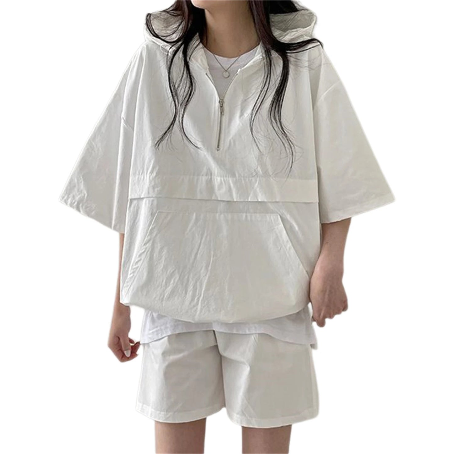 2 Pcs Sport Shorts & Three-quarter Sleeve Top