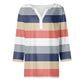 Casual V-Neck Top With 3/4 Sleeve