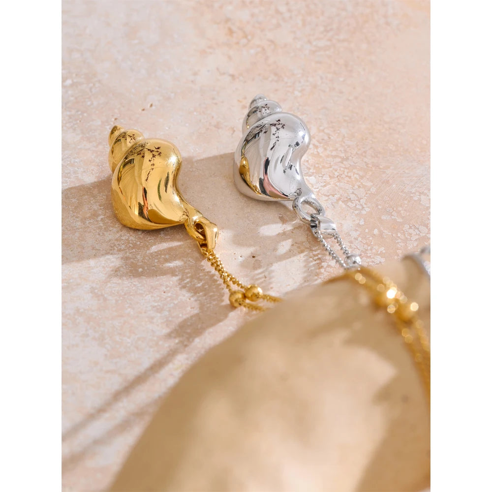 Stainless Conch Pendant Necklace