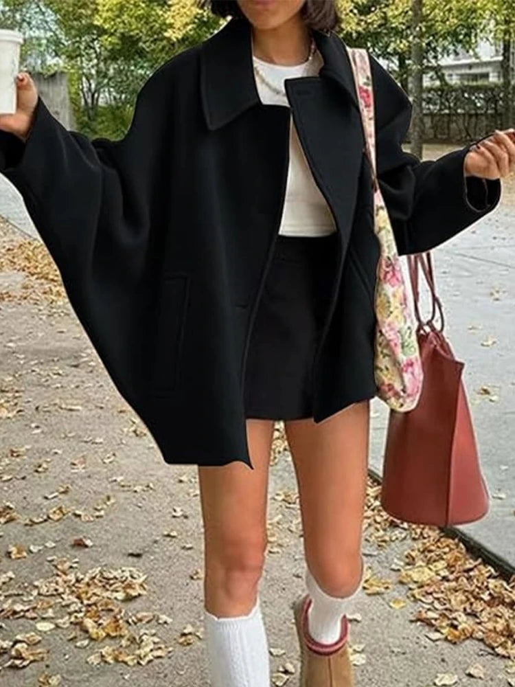 Oblique Button Loose Jacket / Coat