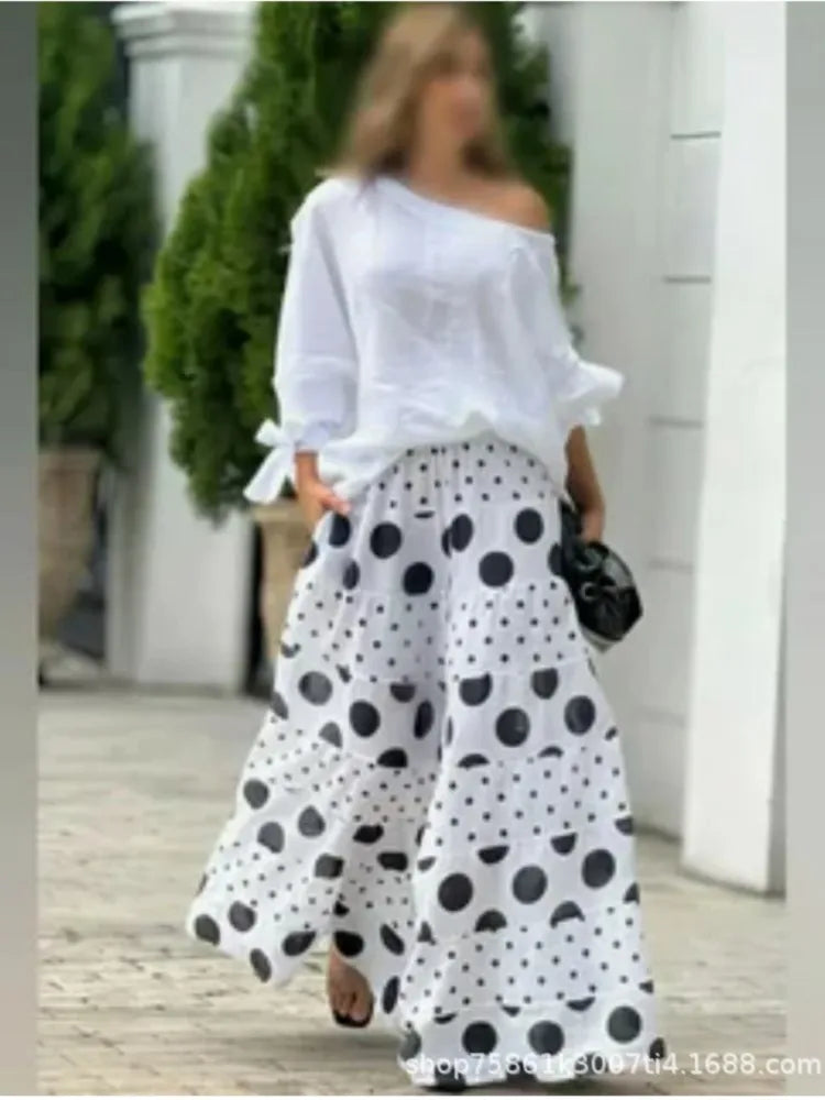Polka Dot Printed Pants & Top Set