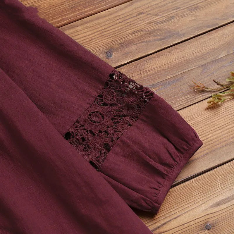 Cotton and Linen Plus Size Blouse