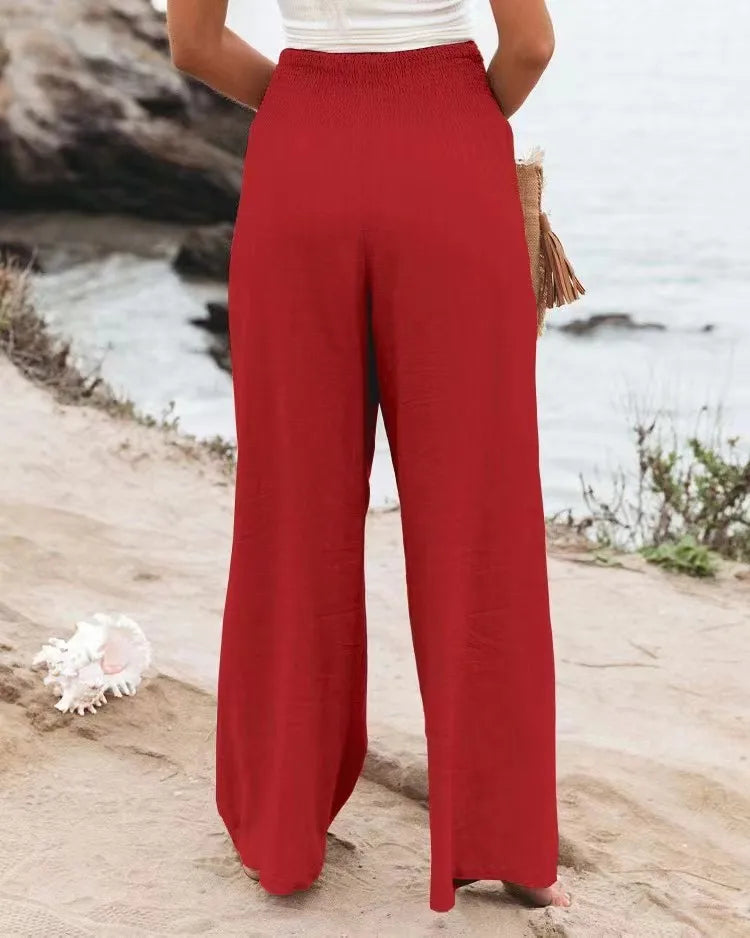 Women's casual pants with drawstring