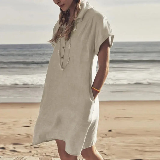 Plus Size Summer Cotton and Linen Dress