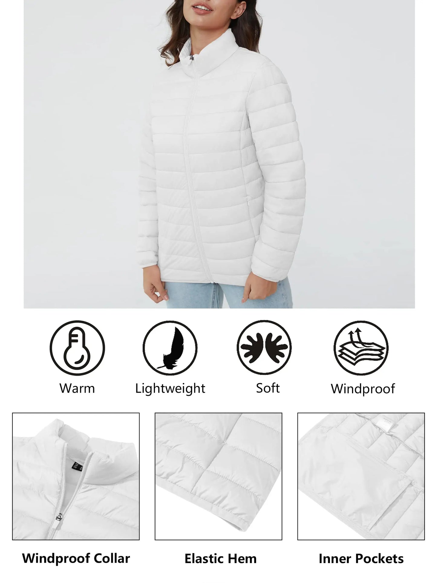 Full Zip Up Puffer Jacket