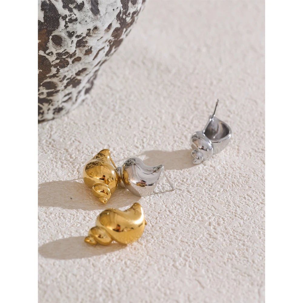 Stainless Steel Conch Stud Earrings